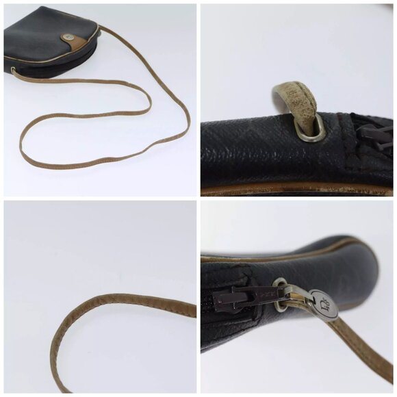 Christian Dior Honeycomb Canvas Shoulder Bag PVC Leather Black Auth 90814 - Picture 16 of 16